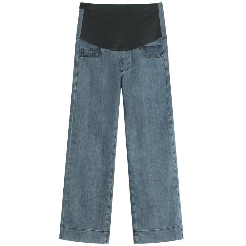 Noelle | Womens Maternity High Stretch Wide Leg Jeans - Dark Blue