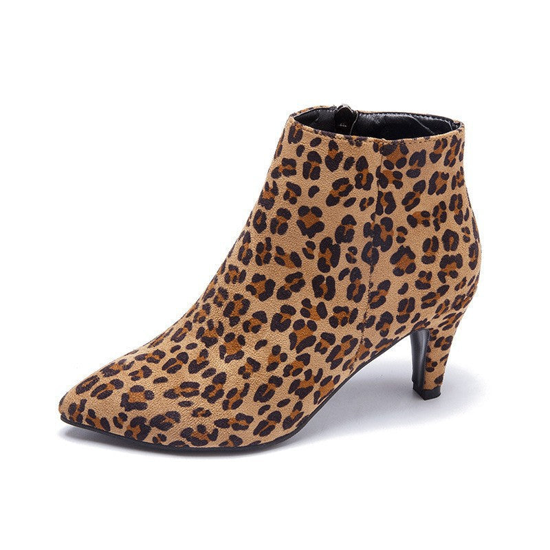 Noelle | Womens Pointed Toe Stiletto Heel Ankle Boots Suede Booties - 5