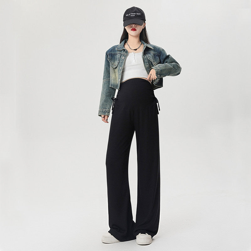 Noor | Womens Maternity High Waist Wide Leg Belly Support Trousers - 6