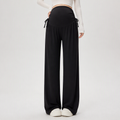 Noor | Womens Maternity Wide Leg Trousers High Waist Belly Support, Black