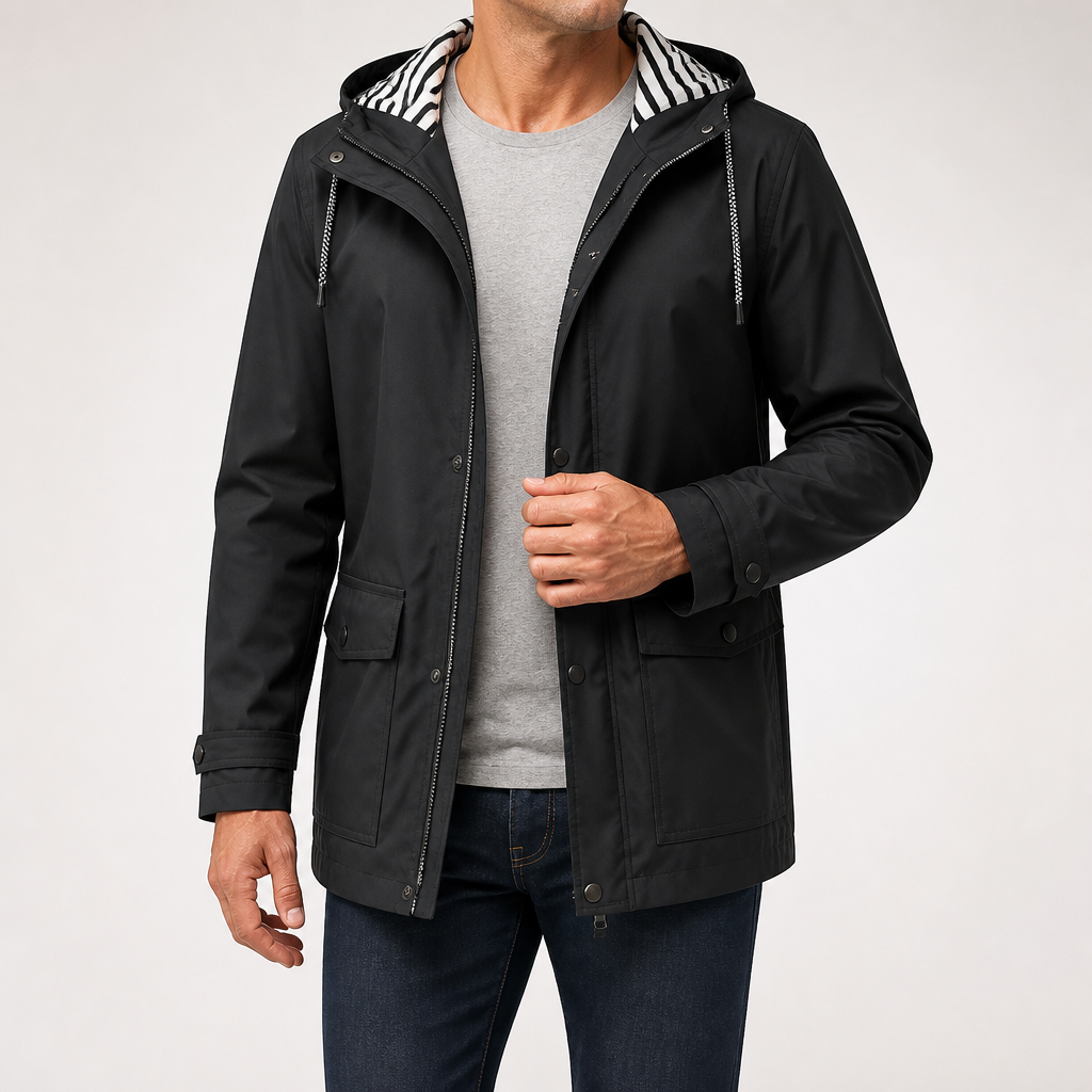 Octavian | Mens Waterproof Outdoor Mountaineering 3-In-1 Rain Jacket, Black
