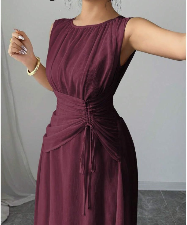 Odette | A Line Chiffon Maxi Wedding Guest Summer Dresses - Purple