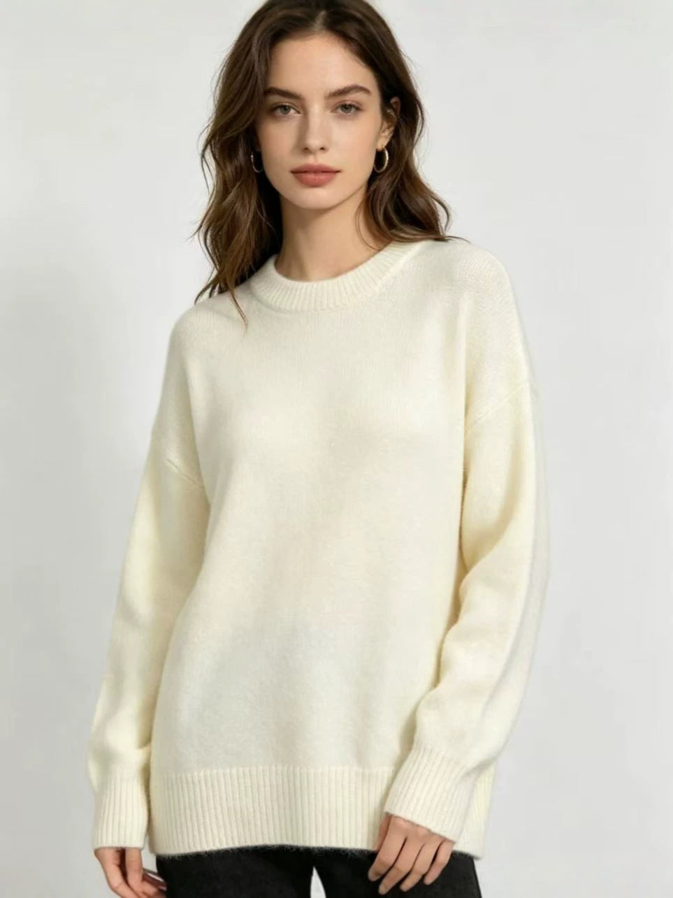 Odette | Womens Loose Round Neck Pullover Knitted Jumper - 2