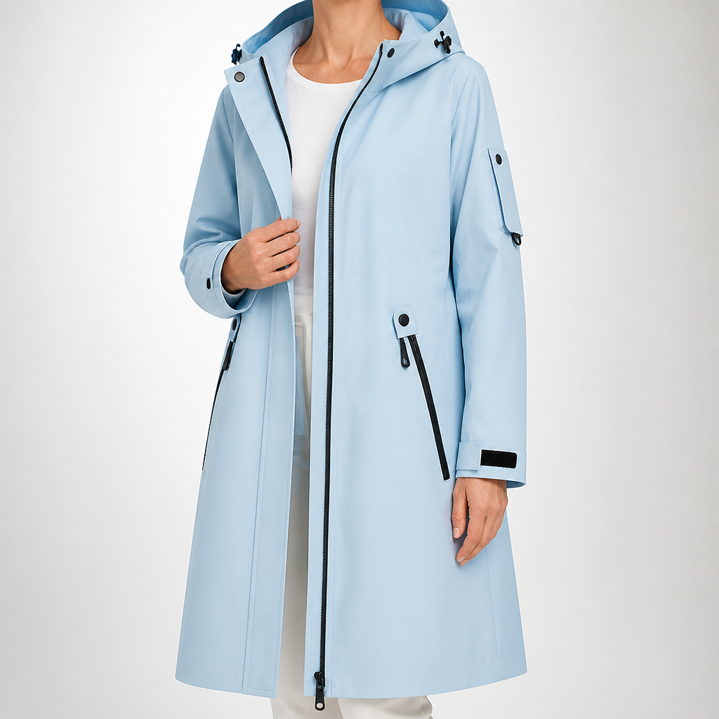 Odile | Womens Waterproof Jacket Hooded Windproof Outdoor Rain Coat, Design 1