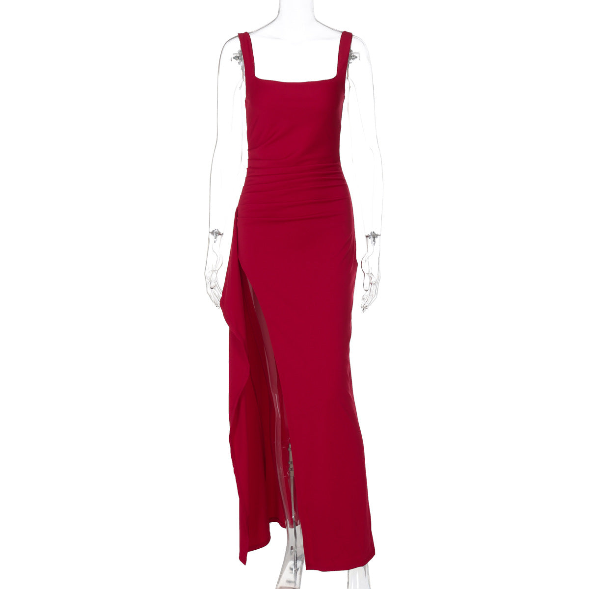 Ondine | Womens Strapless Backless High Slit Maxi Wedding Guest Dresses - 7