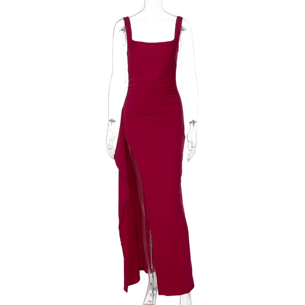 Ondine | Womens Strapless Backless High Slit Maxi Wedding Guest Dresses - 8