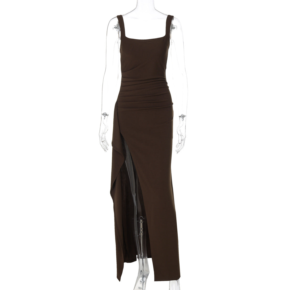 Ondine | Womens Strapless Backless High Slit Maxi Wedding Guest Dresses - 9