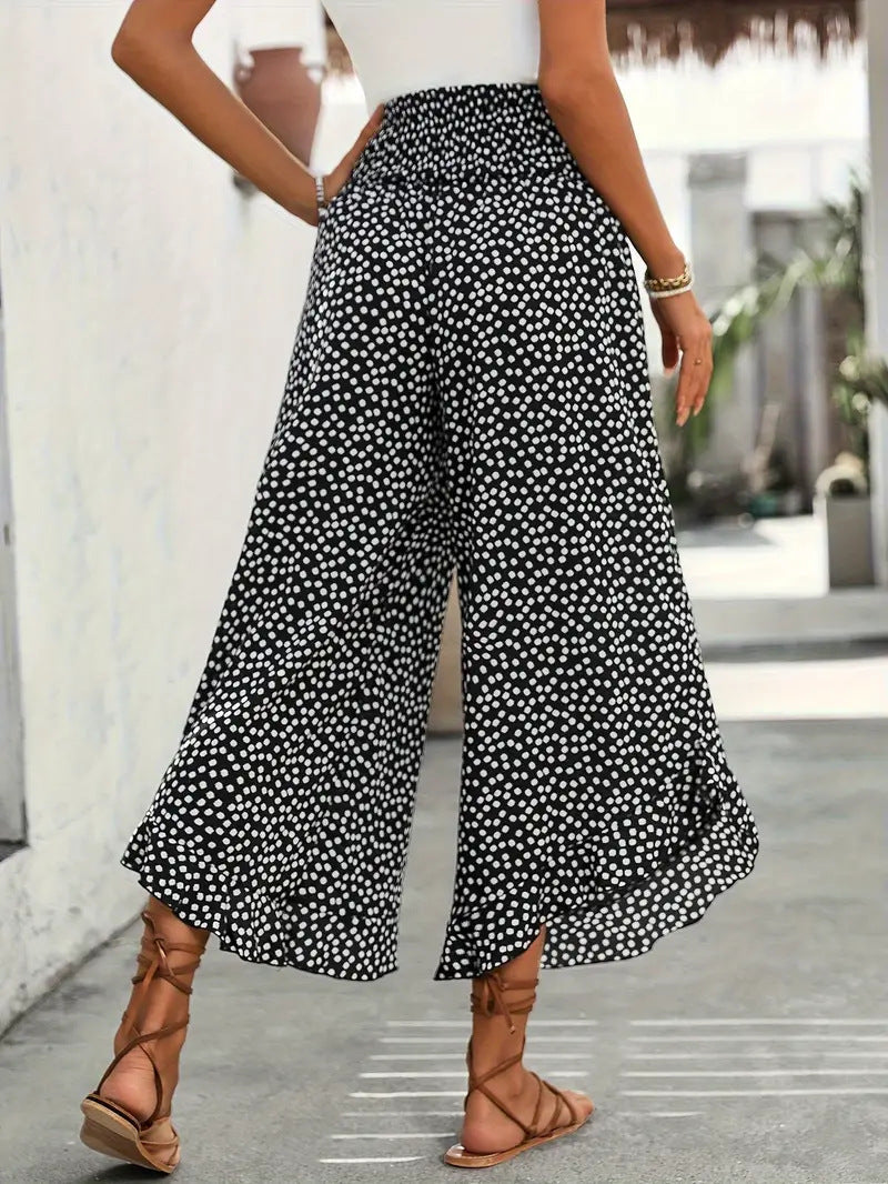 Orla | Womens High Waisted Wide Leg Straight Trousers Pants - 1