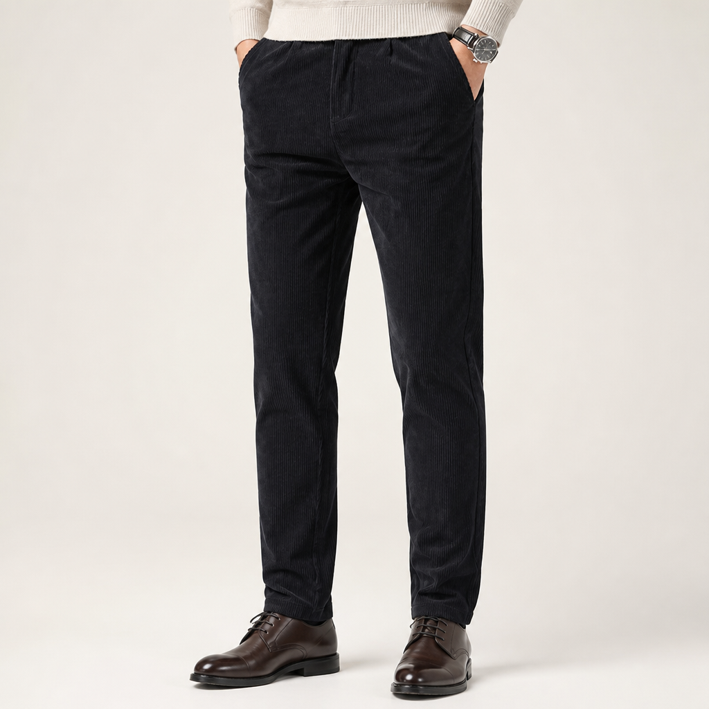 Orson | Mens Slim Fit Straight Leg Business Casual Trousers, Black 3