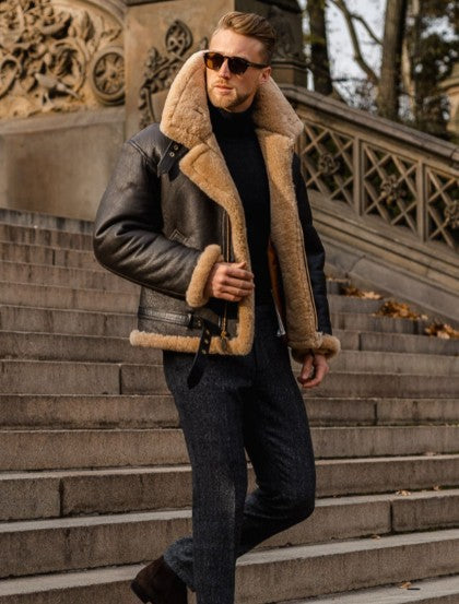 Otis | Mens Faux Suede Shearling Winter Jacket