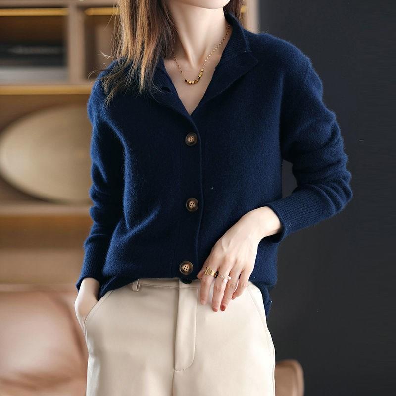 Ottilie | Womens Korean Retro Loose Knit Cardigan Coat - 2