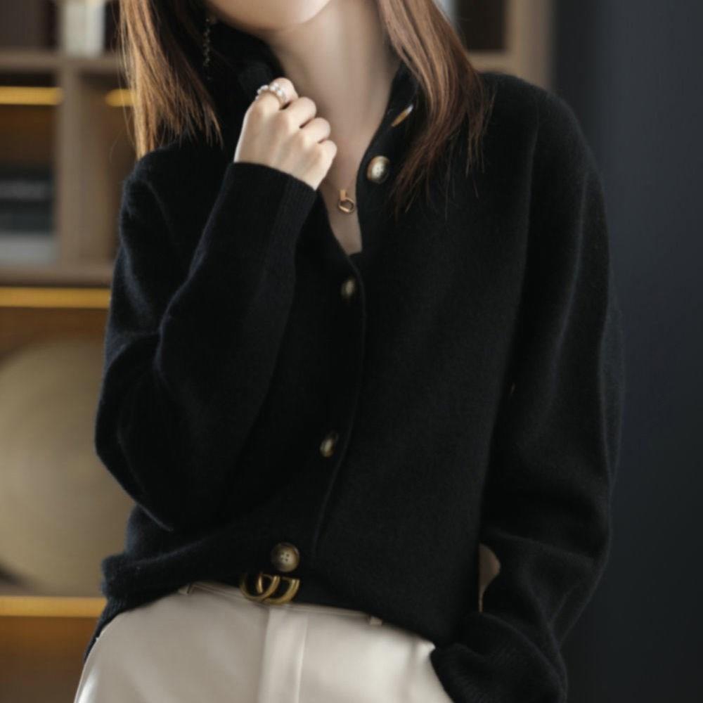 Ottilie | Womens Korean Retro Loose Knit Cardigan Coat - 5