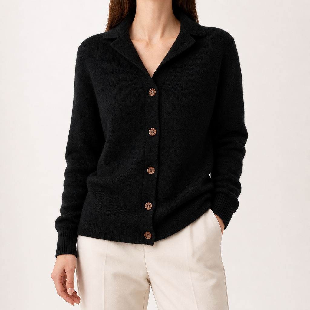 Ottilie | Womens Knit Cardigan Korean Retro Loose Long Coat, Black