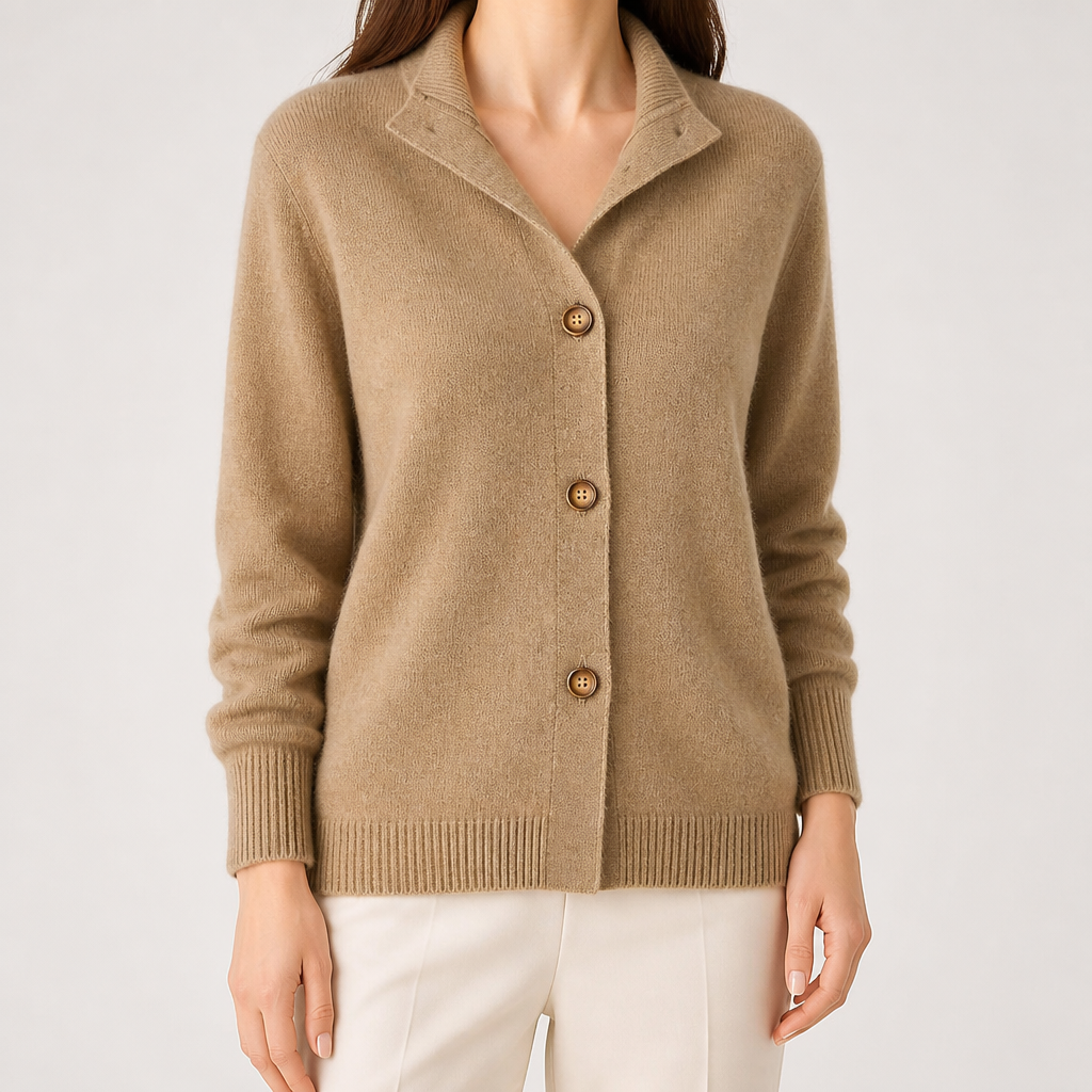 Ottilie | Womens Knit Cardigan Korean Retro Loose Long Coat, Camel