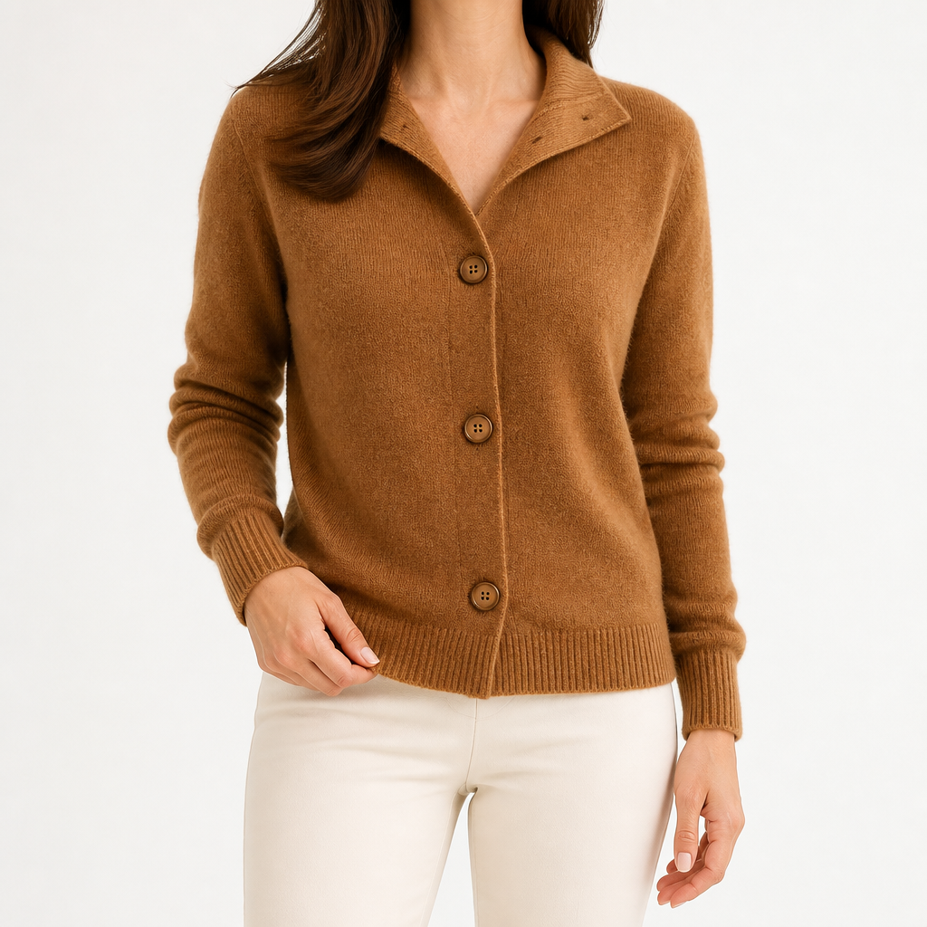 Ottilie | Womens Knit Cardigan Korean Retro Loose Long Coat, Caramel