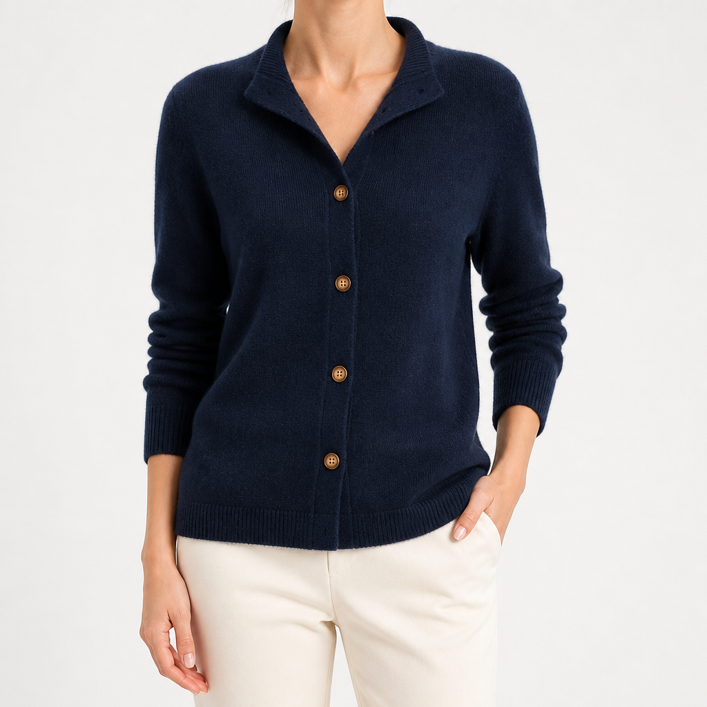 Ottilie | Womens Knit Cardigan Korean Retro Loose Long Coat, Navy Blue
