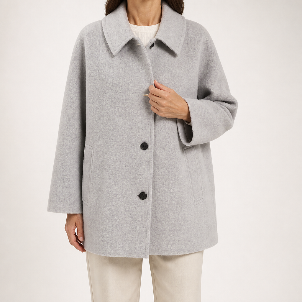 Ottilie | Womens Faux Fur Coat Lapel Winter Warm Coats, Grey