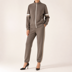 Percival Fleece Lined Tracksuit Set - Dark Coffee