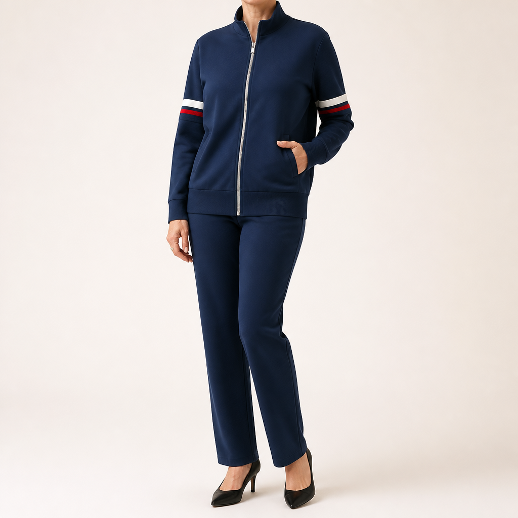 Percival | Womens Tracksuit Fleece Lined Cardigan Sports Two Piece Set Loungewear, Deep Blue
