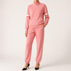 Percival Fleece Lined Tracksuit Set - Pink