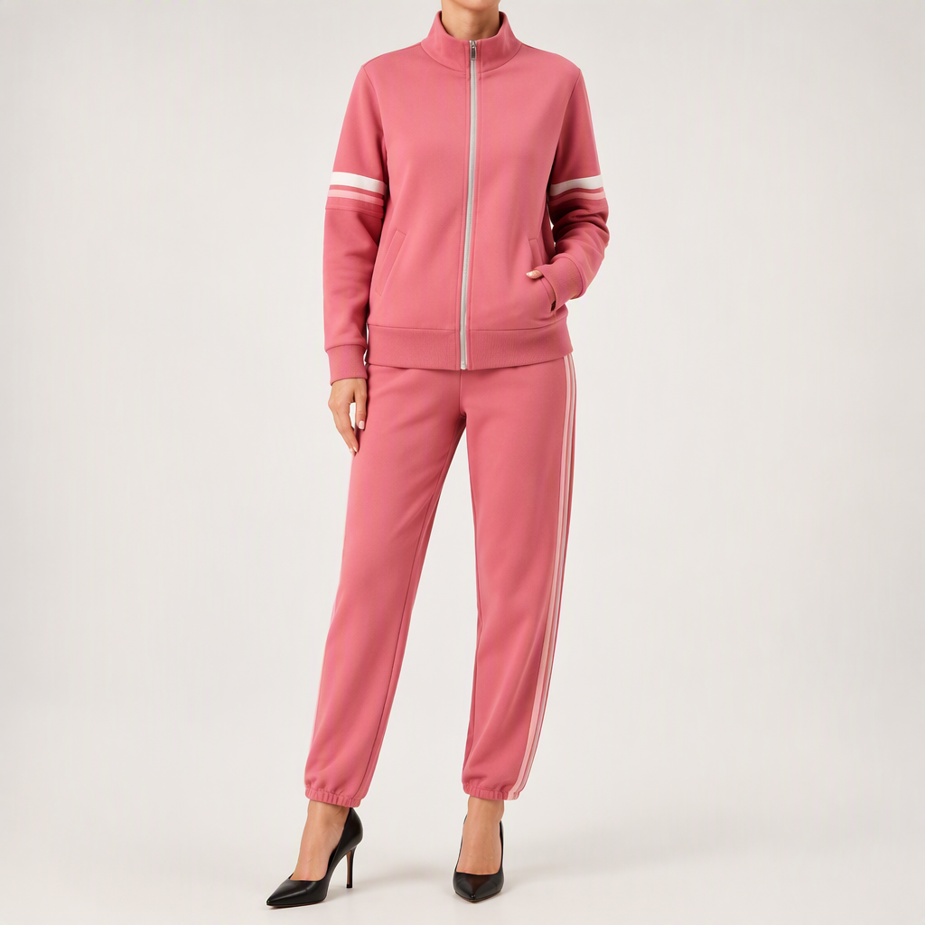 Percival | Womens Tracksuit Fleece Lined Cardigan Sports Two Piece Set Loungewear, Red