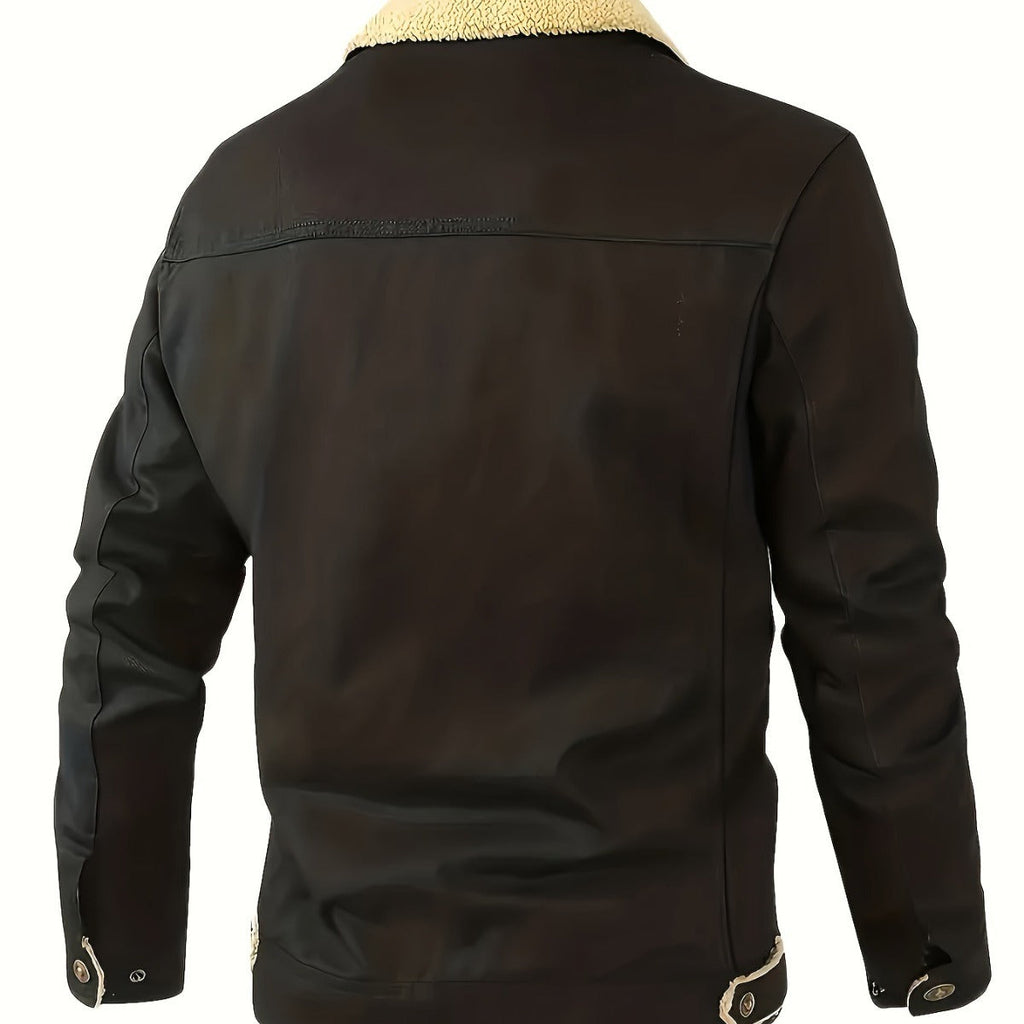 Percy | Mens Fleece Lined Winter Work Jacket, Black