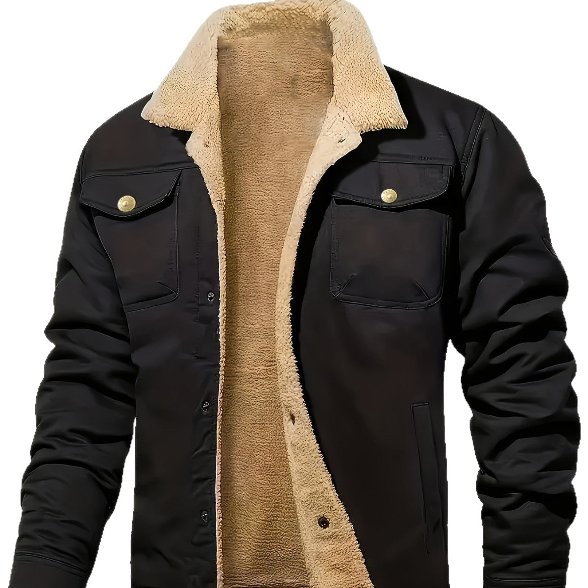 Percy | Mens Fleece Lined Winter Work Jacket, Black