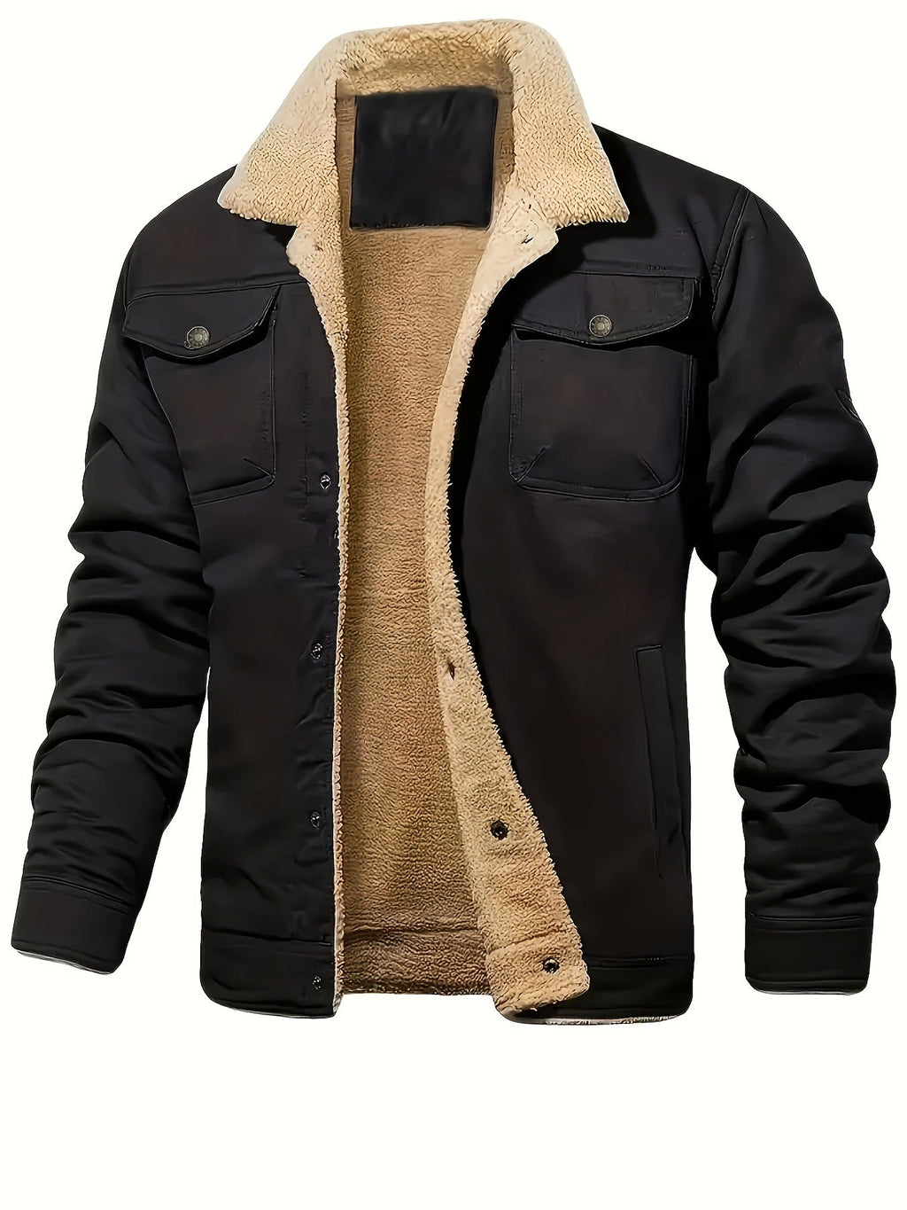 Percy | Mens Fleece Lined Winter Work Jacket, Black