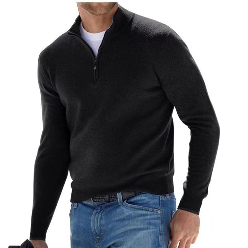 Peregrine | Mens Long Sleeve Zip Wool Casual Polo Shirt - 3