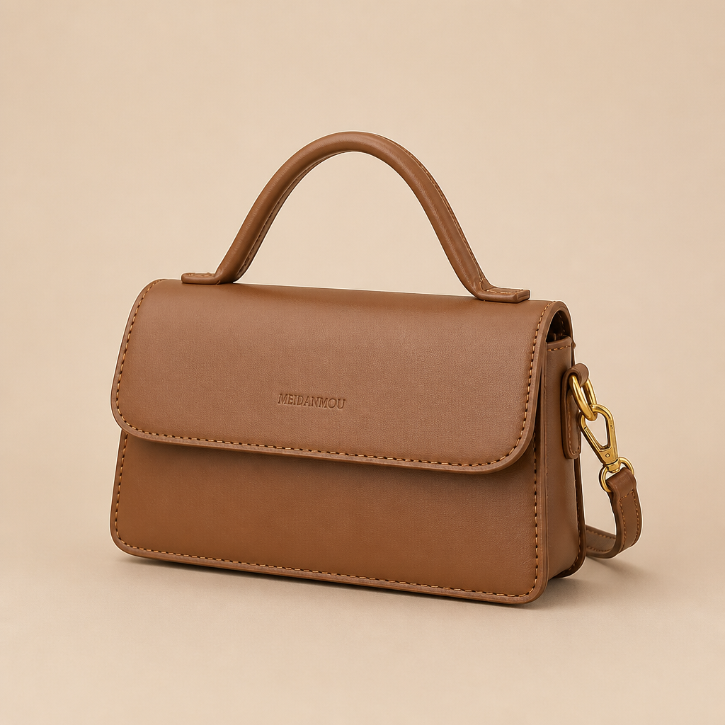 Piers | Womens Shoulder Bag Small Square Crossbody Handbag, Brown