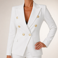 Priscilla | Womens Blazer Jacket Slim Fit Casual Padded Outerwear, White