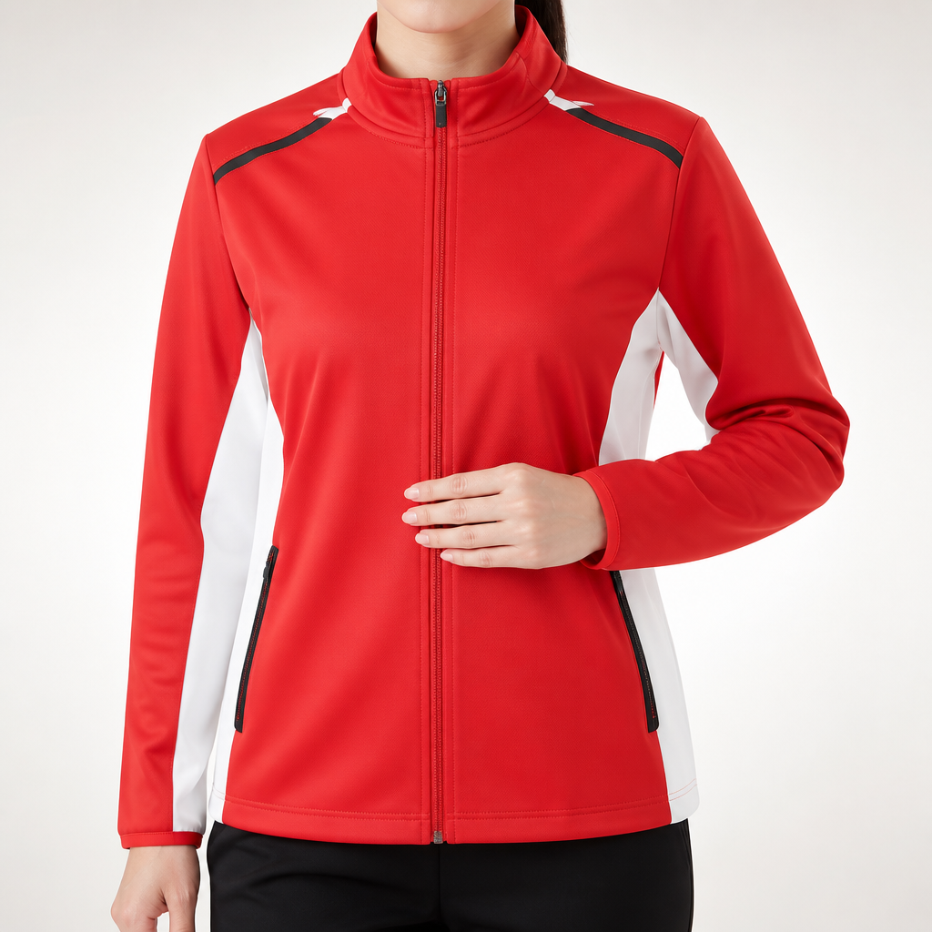 Quill | Womens Tracksuit Long Sleeve Sports Jacket Two Piece Training Set, Red 2