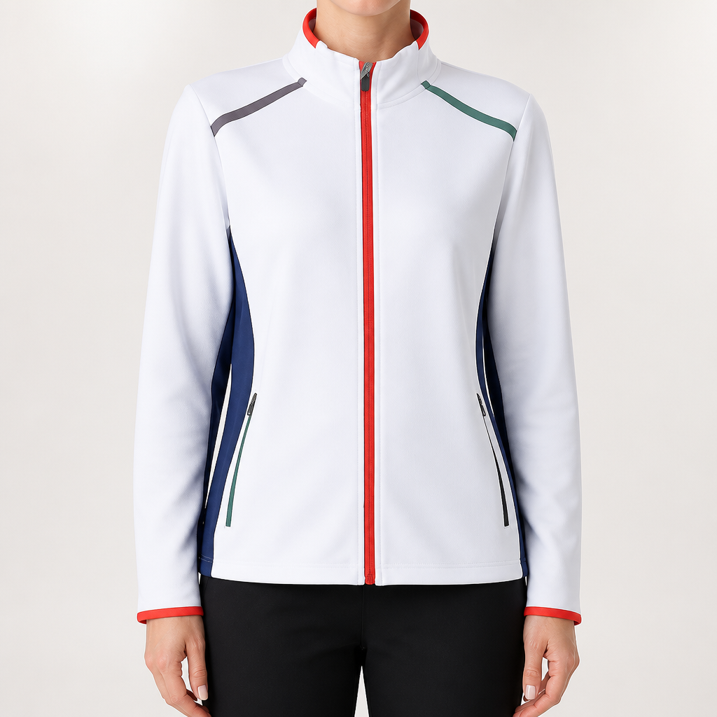 Quill | Womens Tracksuit Long Sleeve Sports Jacket Two Piece Training Set, White 2