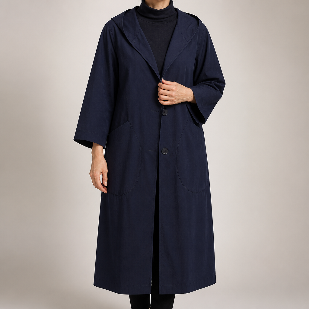 R017 | Womens Waterproof Jacket Plus Size Hooded Windproof Rain Coat, Dark Blue