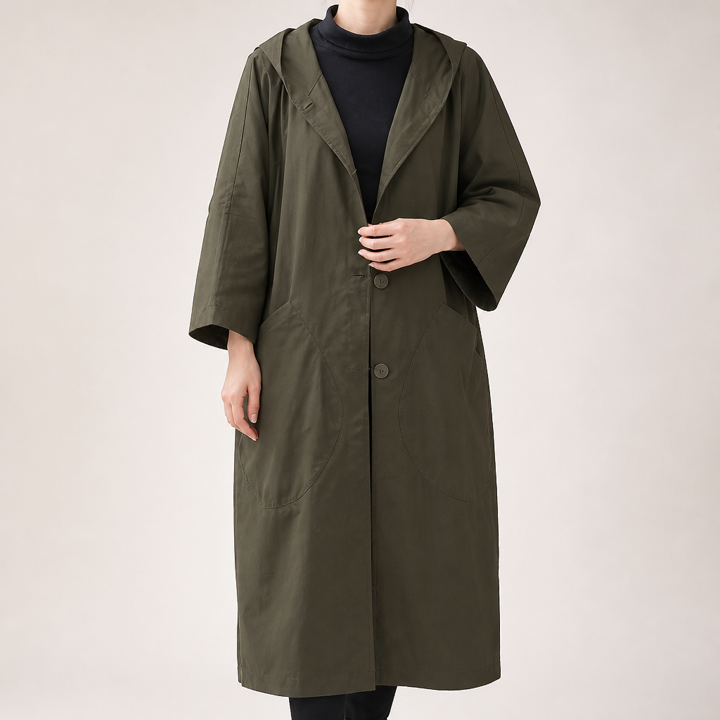 R017 | Womens Waterproof Jacket Plus Size Hooded Windproof Rain Coat, Khaki