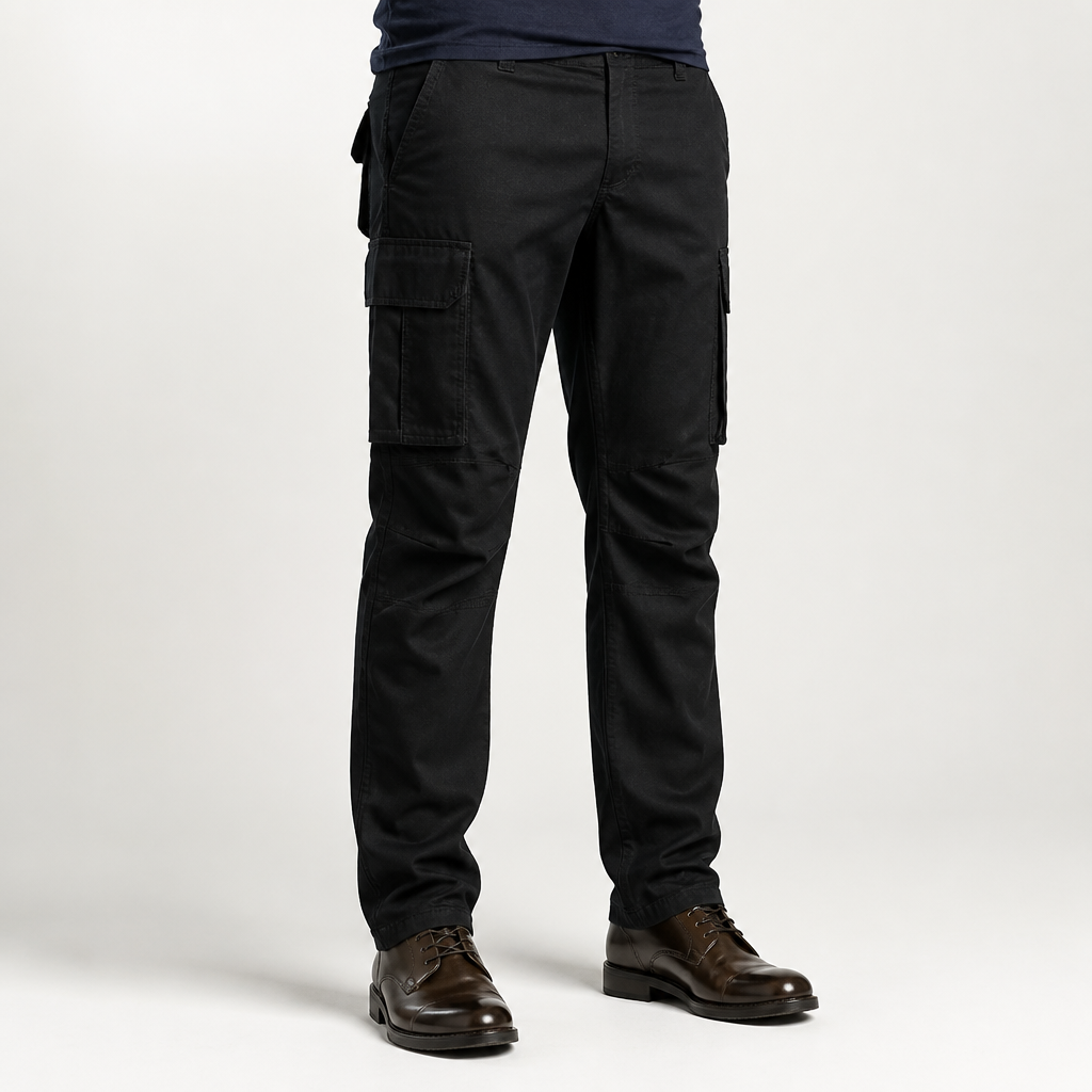 Rafferty | Mens Cargo Trousers Work Trousers Multi Pocket Workwear Trousers, Black