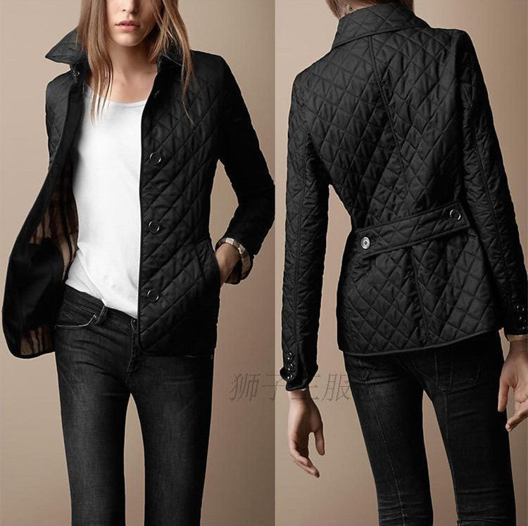 Ramsey | Mens Padded Warm Slim Fit Lapel Winter Jacket - Black