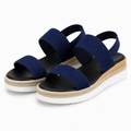 Talise | Womens Espadrille Wedge Fisherman Closed Toe Summer Sandals Blue packshot