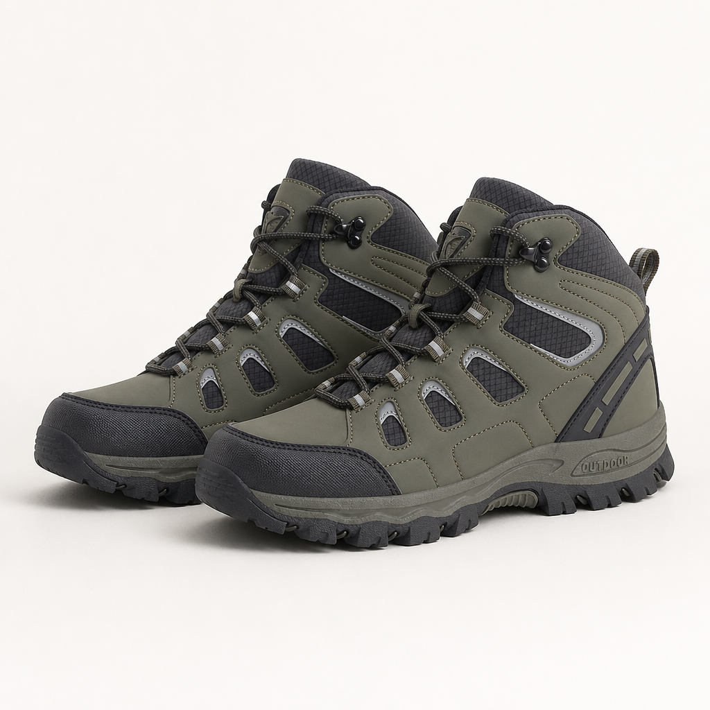Rowan | Womens Water Resistant Breathable High Top Walking Hiking Boots, Dark Green