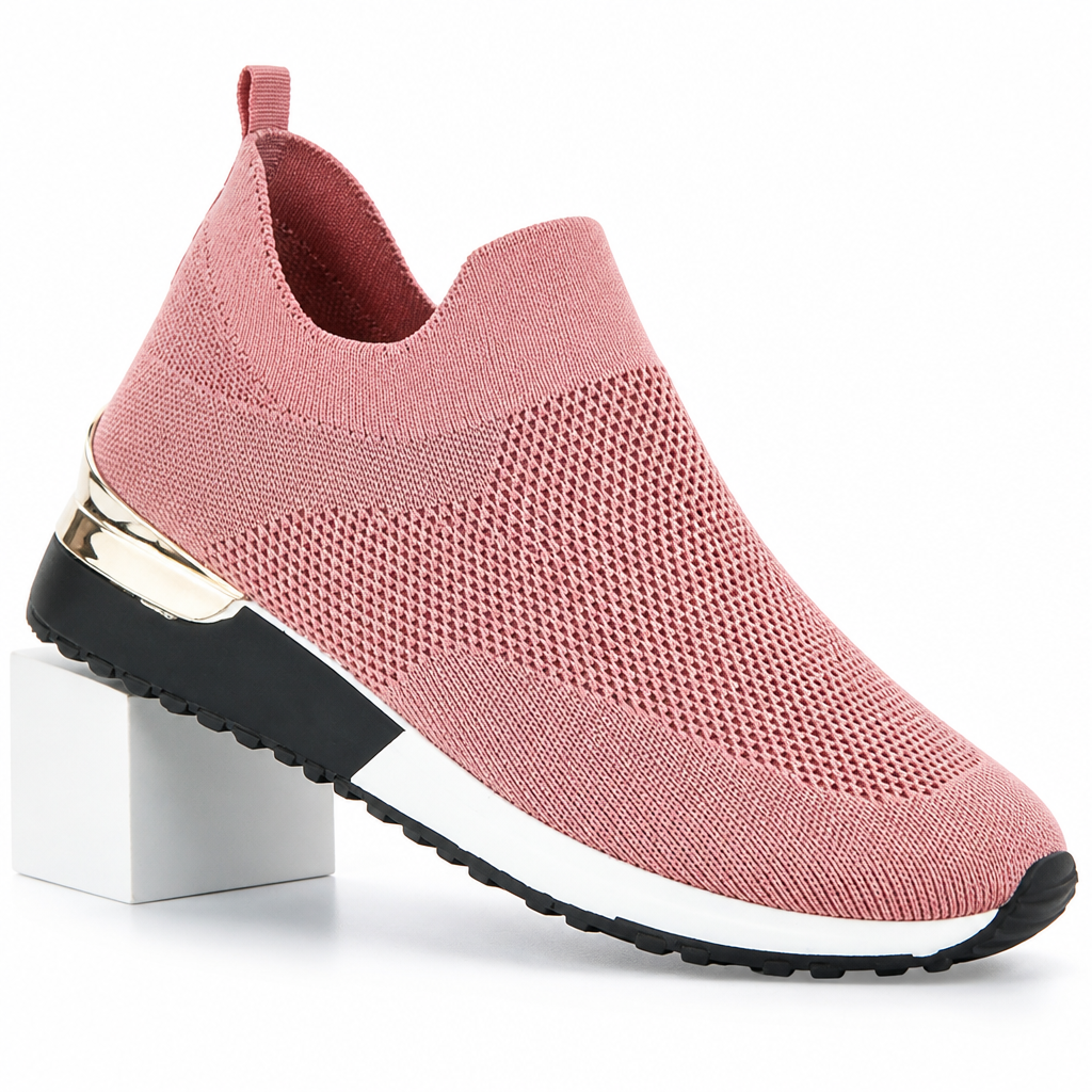 Mabel | Womens Trainers Sock Knit Slip On Breathable Running Shoes Pink packshot