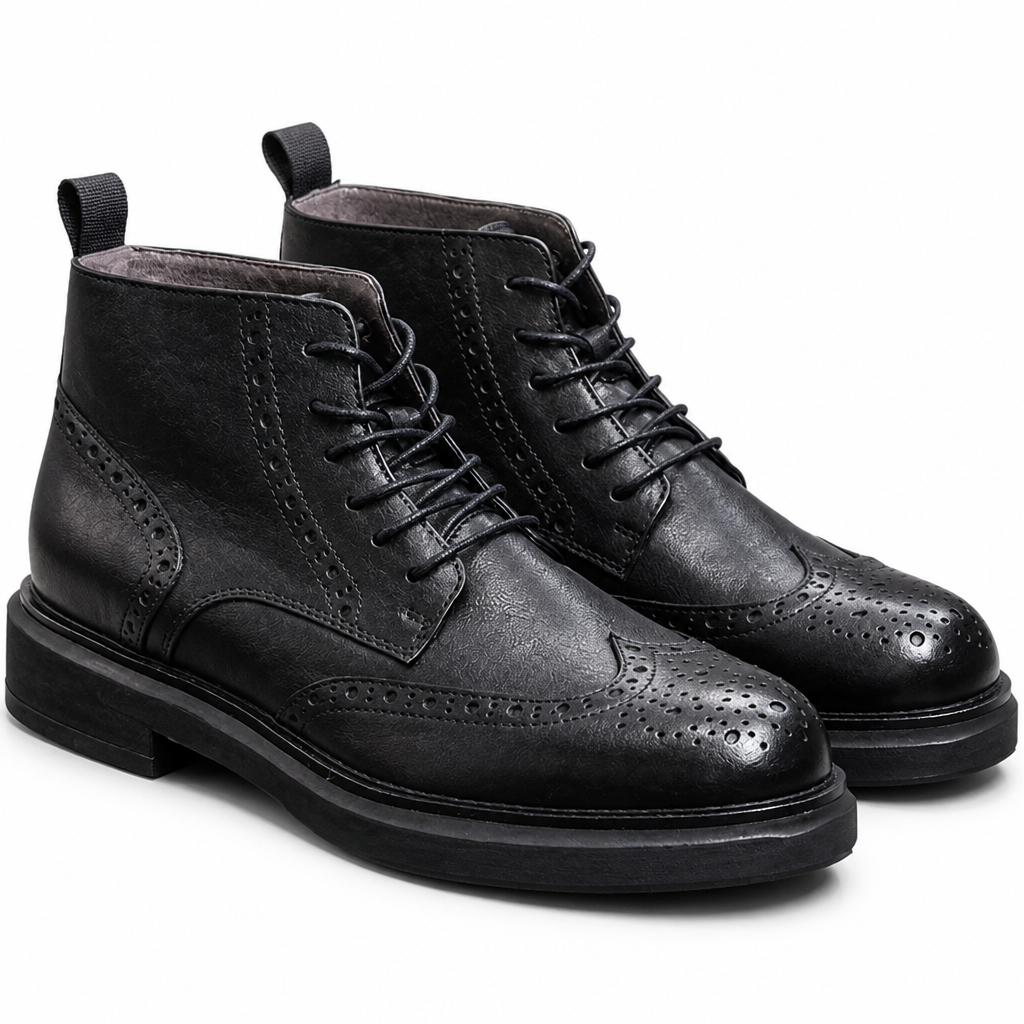 Bramwell | Mens Chelsea Ankle Winter Outdoor High Top Boots Black 2 packshot