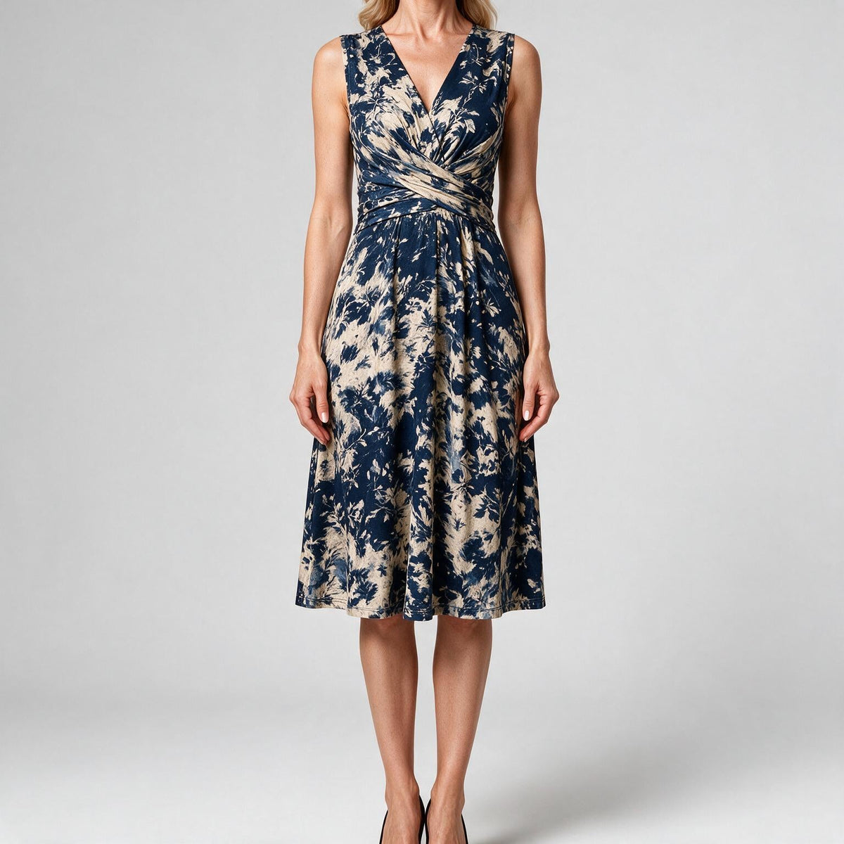 Bianca | Womens Wedding Guest Summer Printed V Neck Casual Dress Print 2