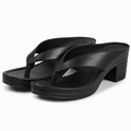 Mireille | Womens Block Heel Mule Slider Gold Black White Sandals Black packshot