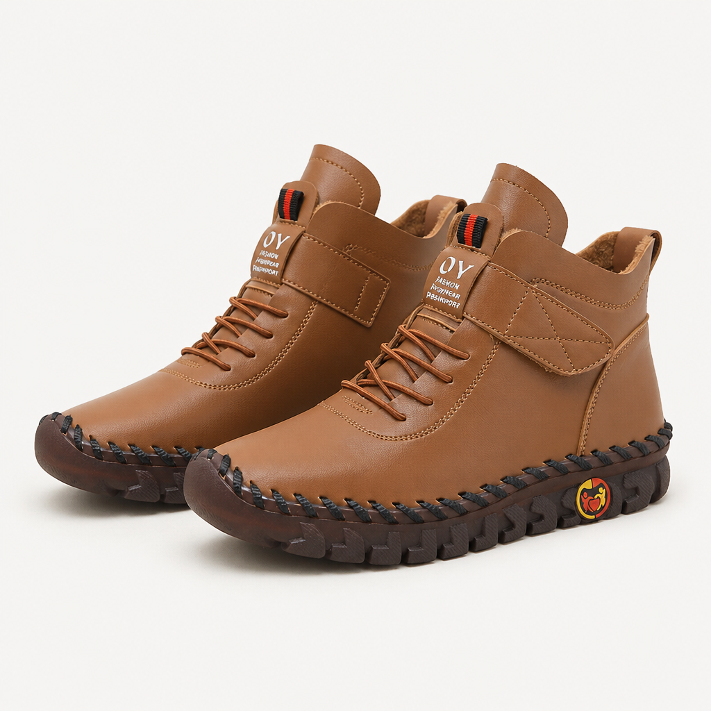 Florence | Womens Fleece Lined Ankle Boots, Dark Brown