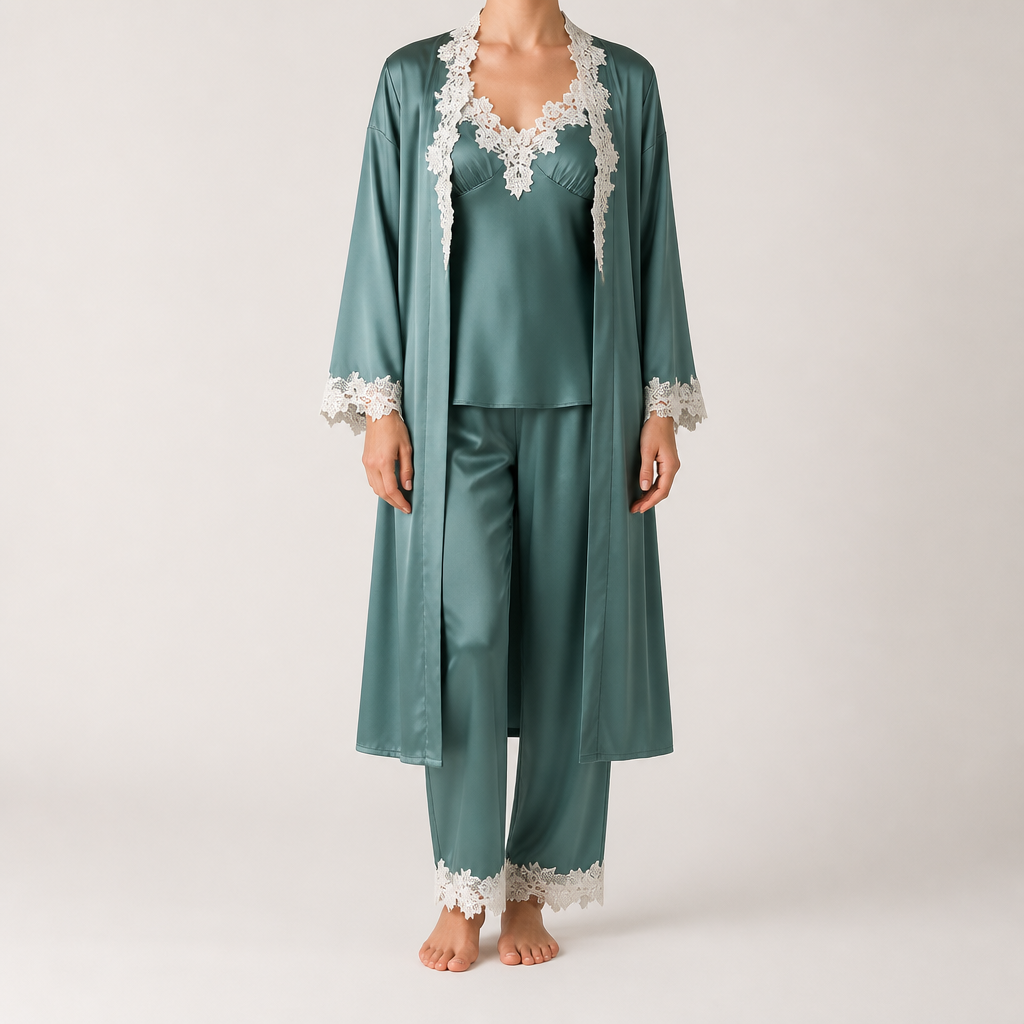 Delphine | Womens Cami Two Piece Pyjama Set, Teal