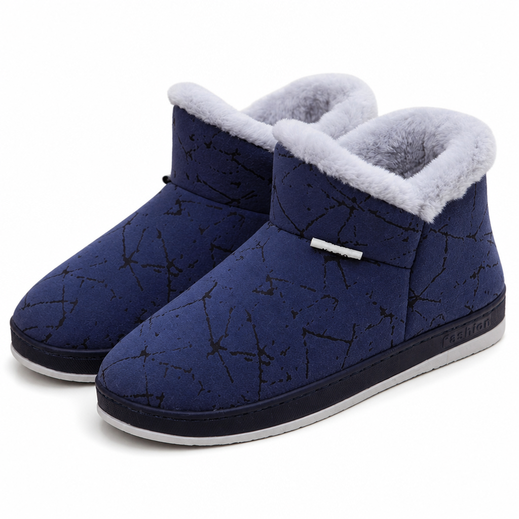 Sasha | Womens Slippers Fluffy Warm Faux Fur House Slippers Blue packshot