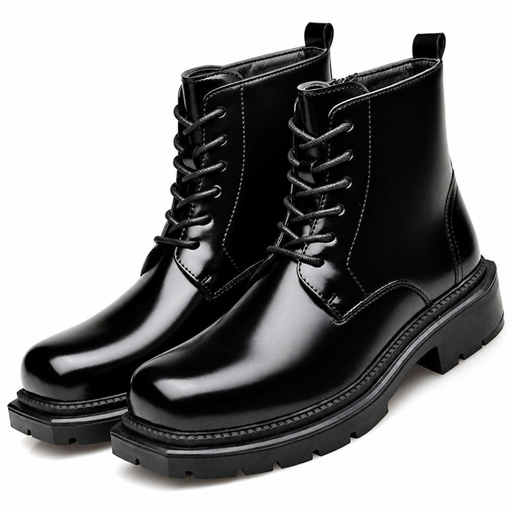 Quentin | Mens Chelsea Boots Fleece Lined Ankle Platform Winter Boots Black 2 packshot