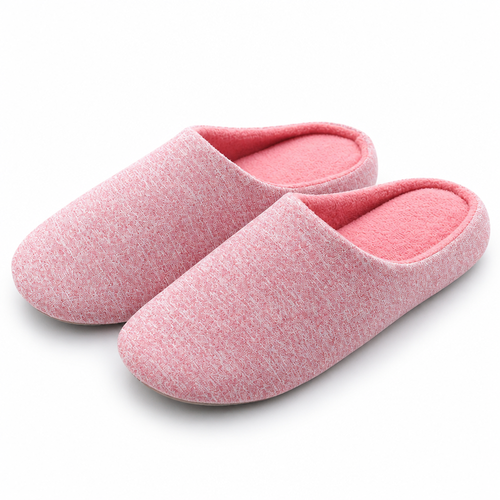 Romy | Womens Slippers Fluffy Warm Cotton House Indoor Slippers Red packshot