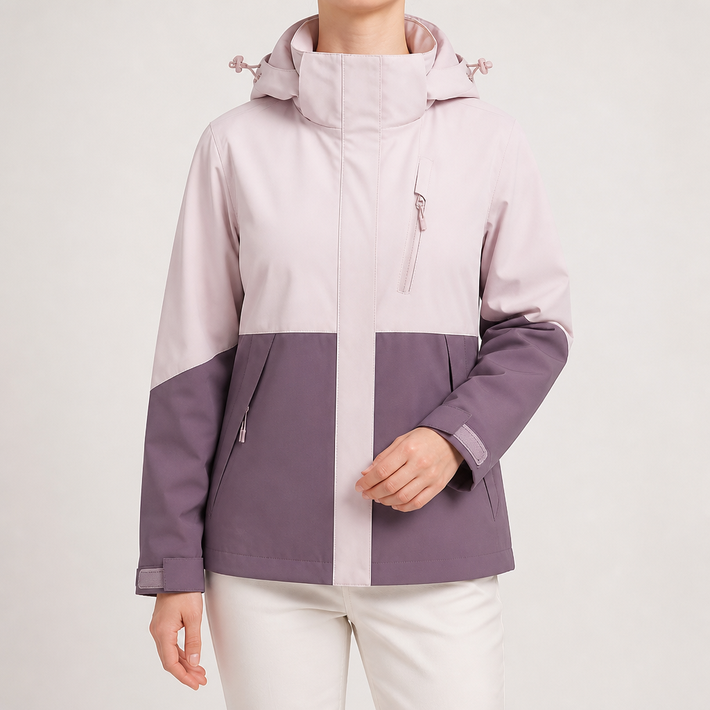 Imogen | Womens 3 In 1 Waterproof Hooded Softshell Jacket, Mauve 2