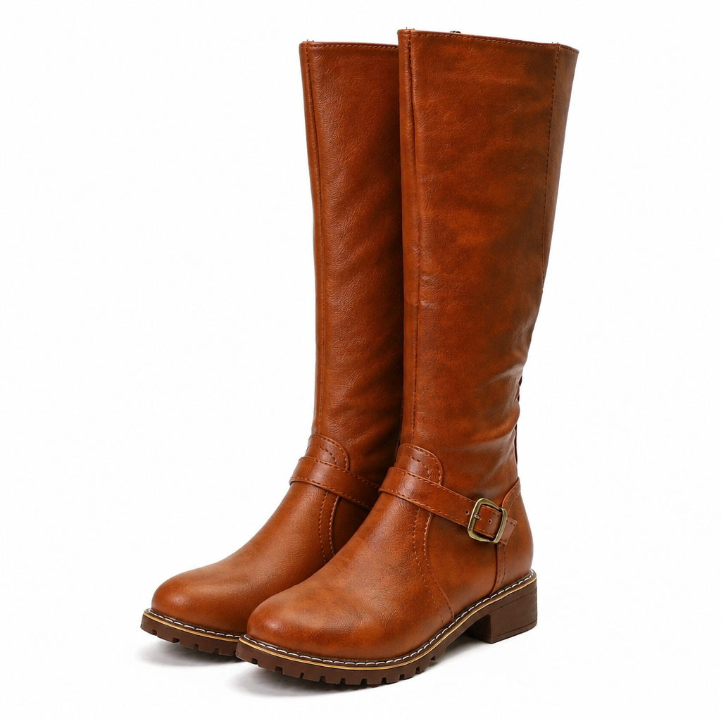 Roland | Womens Ankle Boots Winter Warm Lace Up Leather Boots Tan packshot